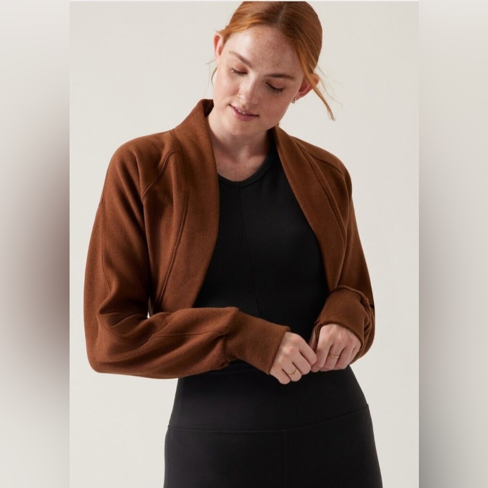 ATHLETA Retroplush Cropped Wrap Sweatshirt